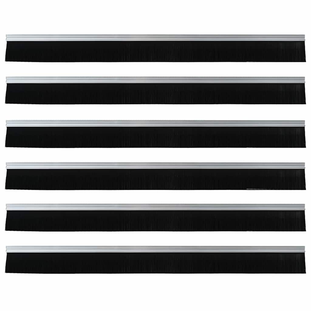 Self-adhesive Door Brush Seals 6 pcs Silver 100 cm