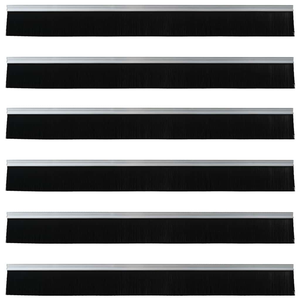 Self-adhesive Door Brush Seals 6 pcs Silver 100 cm