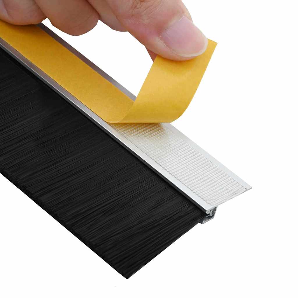 Self-adhesive Door Brush Seals 12 pcs Silver 100 cm