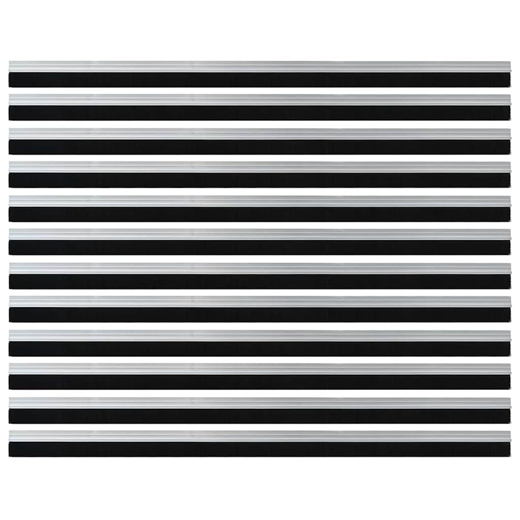 Self-adhesive Door Brush Seals 12 pcs Silver 100 cm
