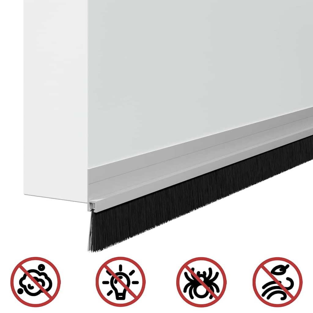 Self-adhesive Door Brush Seals 12 pcs Silver 100 cm