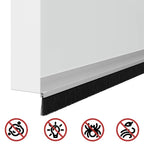 Self-adhesive Door Brush Seals 12 pcs Silver 100 cm