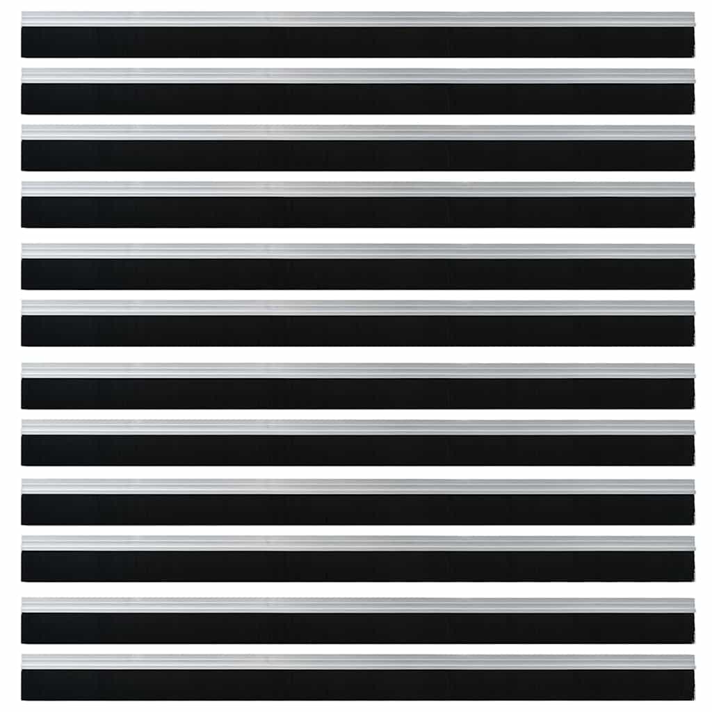 Self-adhesive Door Brush Seals 12 pcs Silver 100 cm