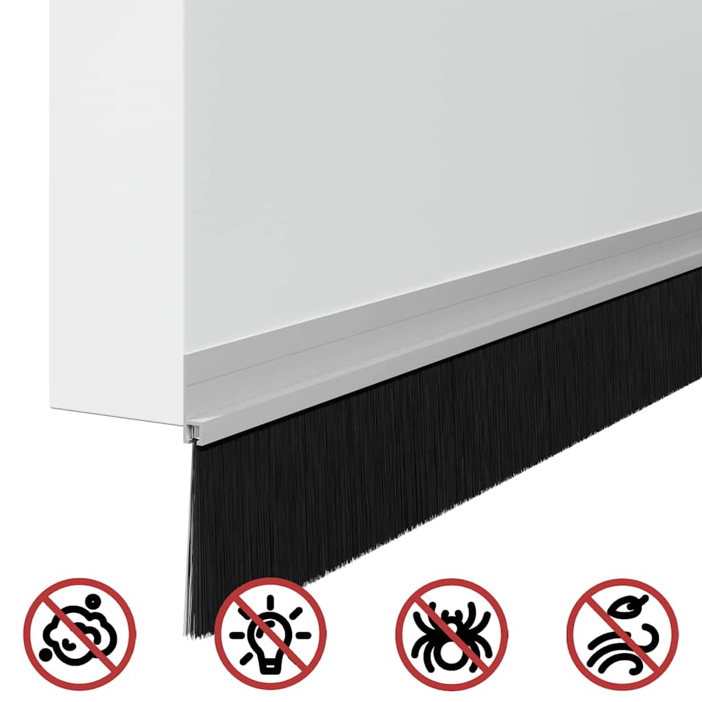 Self-adhesive Door Brush Seals 12 pcs Silver 100 cm