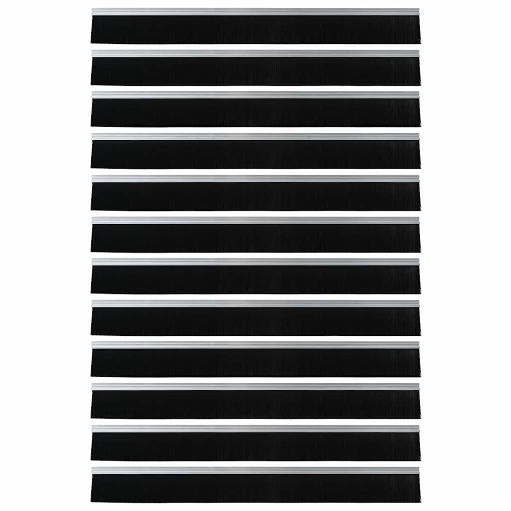 Self-adhesive Door Brush Seals 12 pcs Silver 100 cm