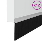 Self-adhesive Door Brush Seals 12 pcs Silver 100 cm