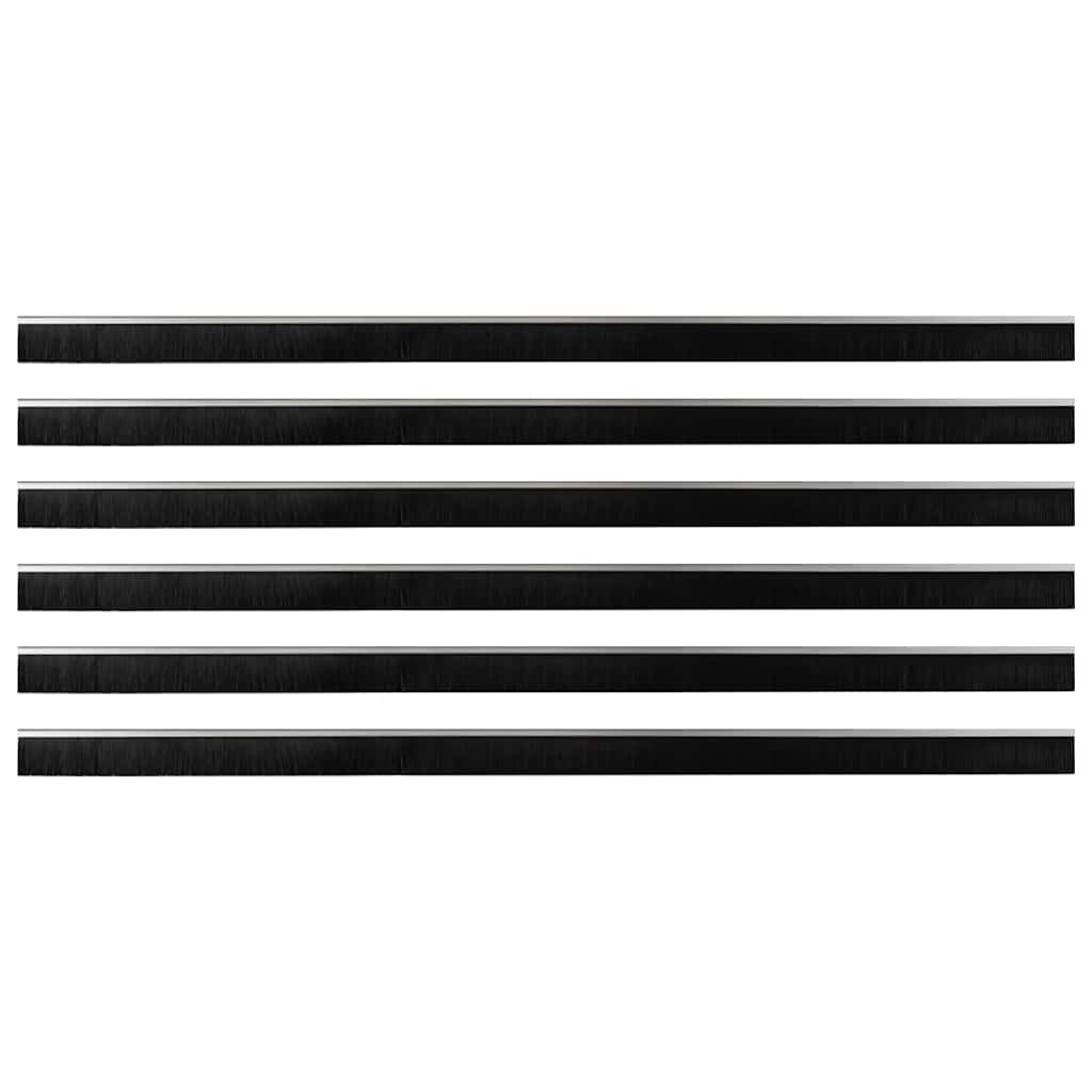 Self-adhesive Door Brush Seals 6 pcs Silver 100 cm