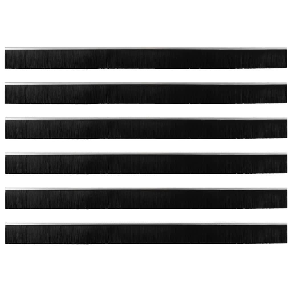 Self-adhesive Door Brush Seals 6 pcs Silver 100 cm