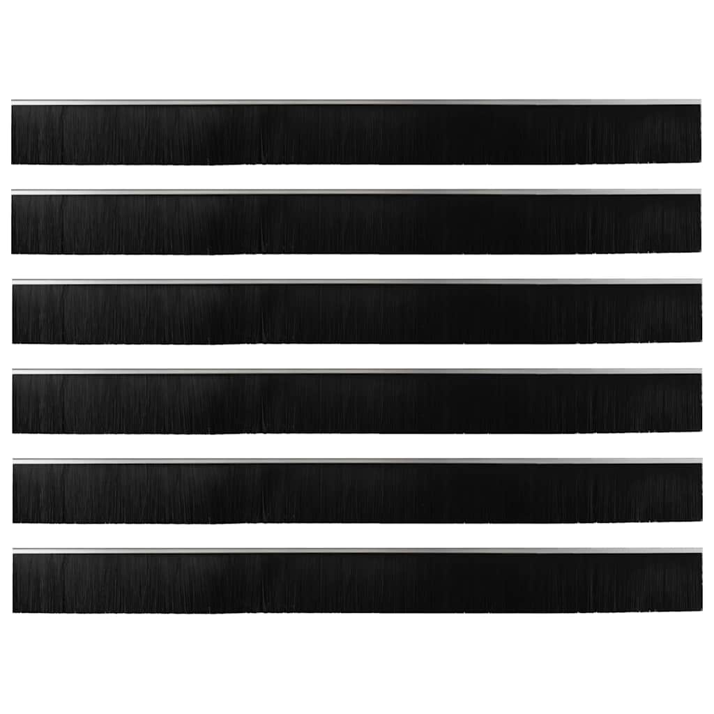 Self-adhesive Door Brush Seals 6 pcs Silver 100 cm