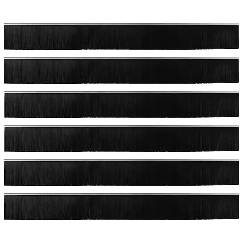 Self-adhesive Door Brush Seals 6 pcs Silver 100 cm