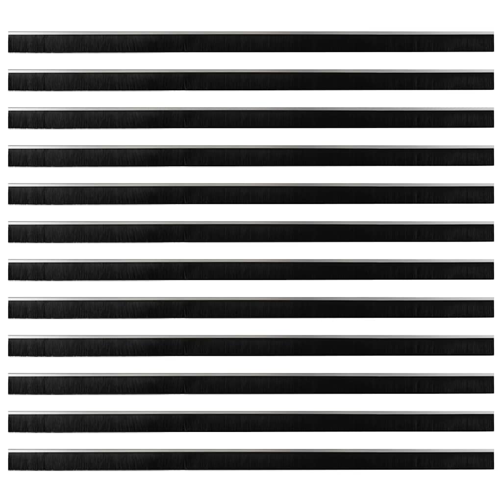 Self-adhesive Door Brush Seals 12 pcs Silver 100 cm