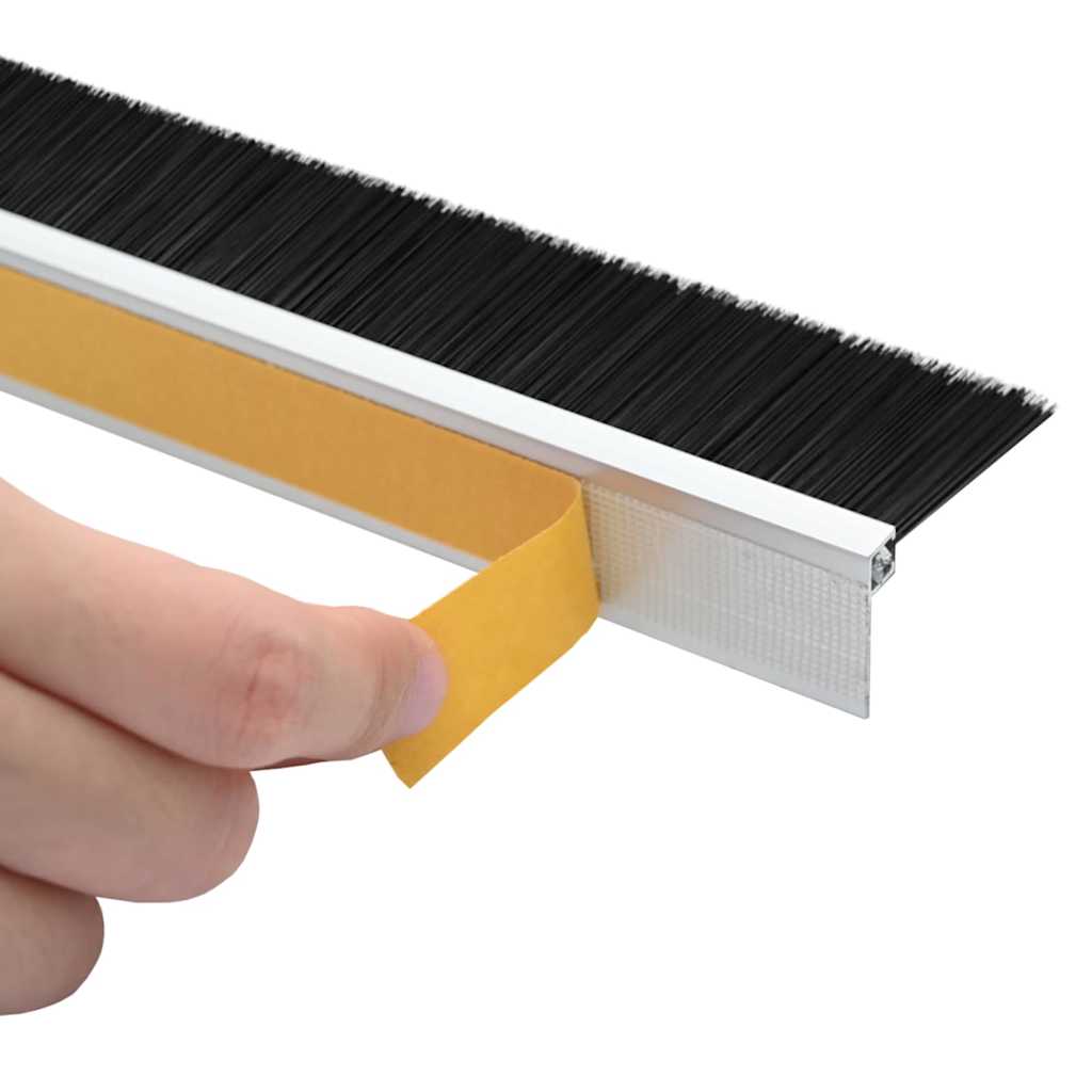 Self-adhesive Door Brush Seals 12 pcs Silver 100 cm