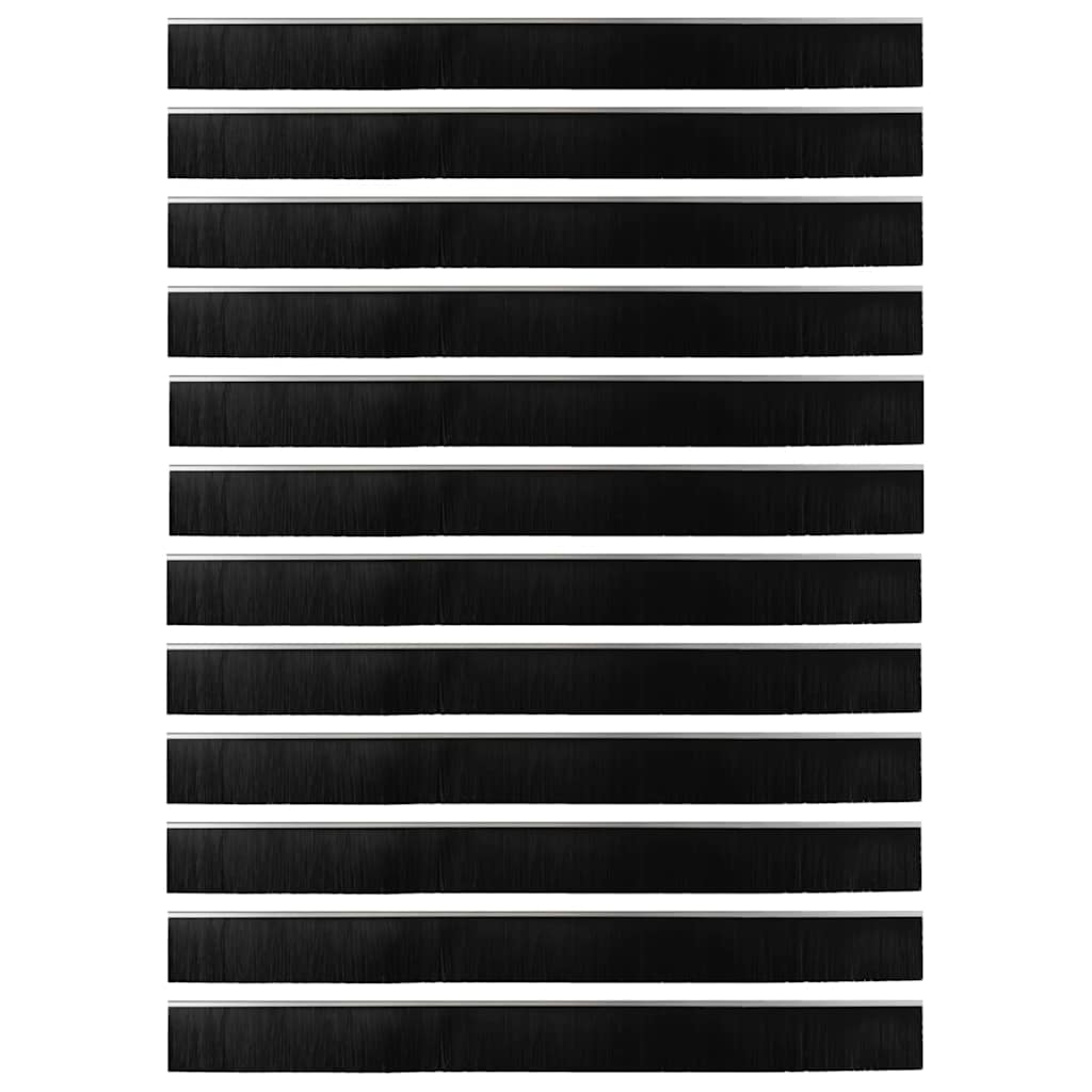 Self-adhesive Door Brush Seals 12 pcs Silver 100 cm