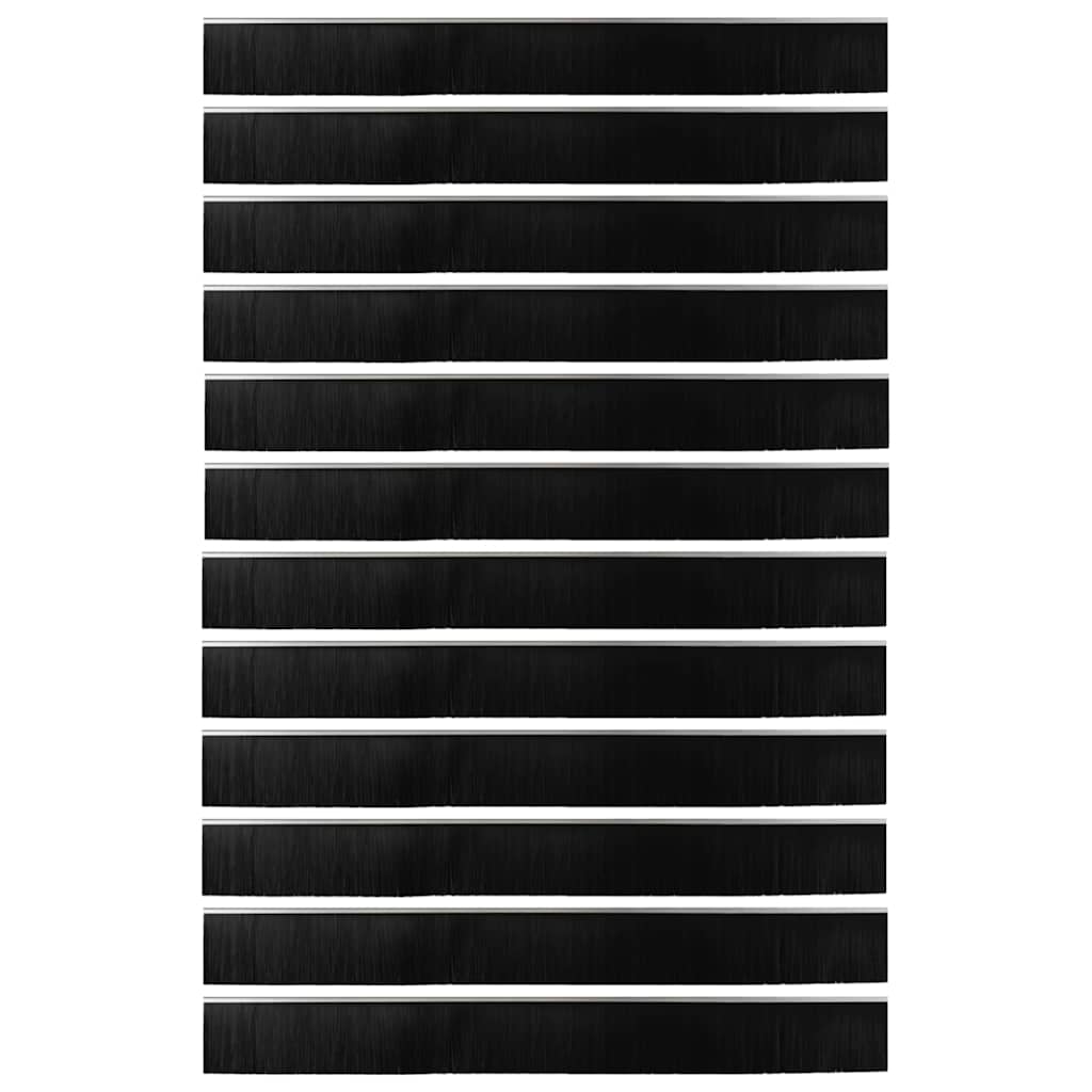 Self-adhesive Door Brush Seals 12 pcs Silver 100 cm