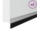 Screw-on Door Brush Seals 2 pcs Silver 100 cm Aluminium Alloy