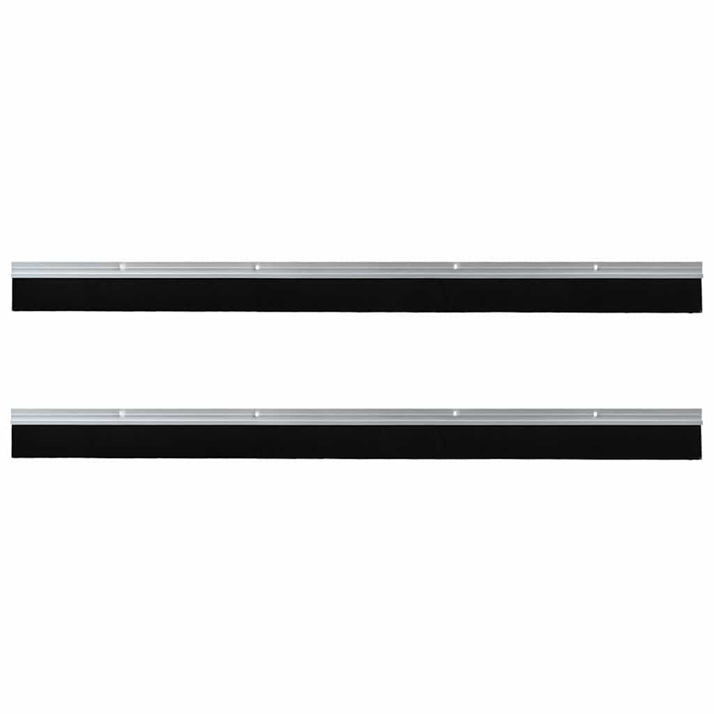 Screw-on Door Brush Seals 2 pcs Silver 100 cm Aluminium Alloy