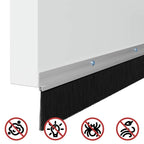 Screw-on Door Brush Seals 2 pcs Silver 100 cm Aluminium Alloy