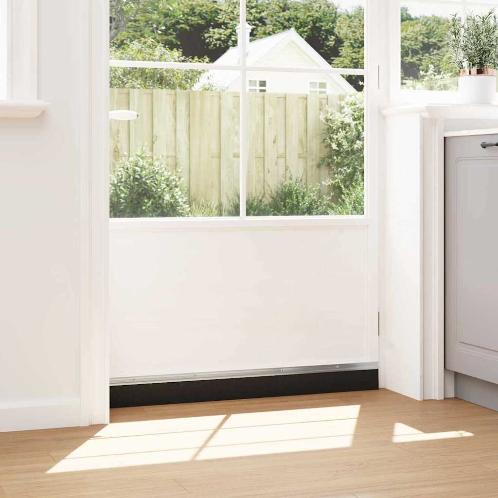 Screw-on Door Brush Seals 2 pcs Silver 100 cm Aluminium Alloy