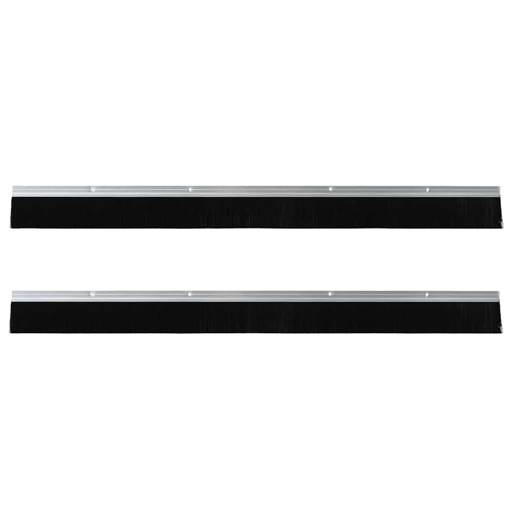 Screw-on Door Brush Seals 2 pcs Silver 100 cm Aluminium Alloy