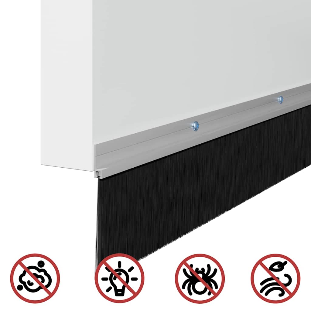 Screw-on Door Brush Seals 2 pcs Silver 100 cm Aluminium Alloy