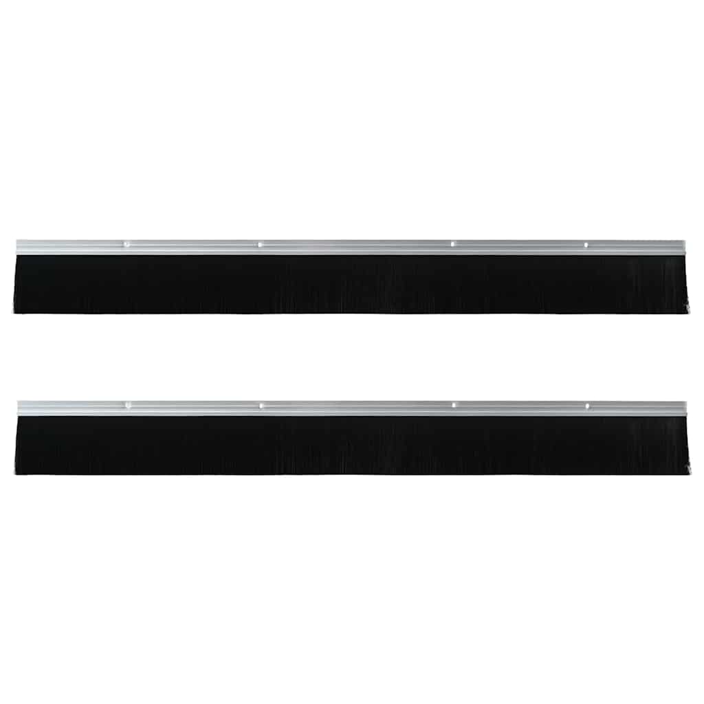 Screw-on Door Brush Seals 2 pcs Silver 100 cm Aluminium Alloy