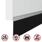 Screw-on Door Brush Seals 2 pcs Silver 100 cm Aluminium Alloy