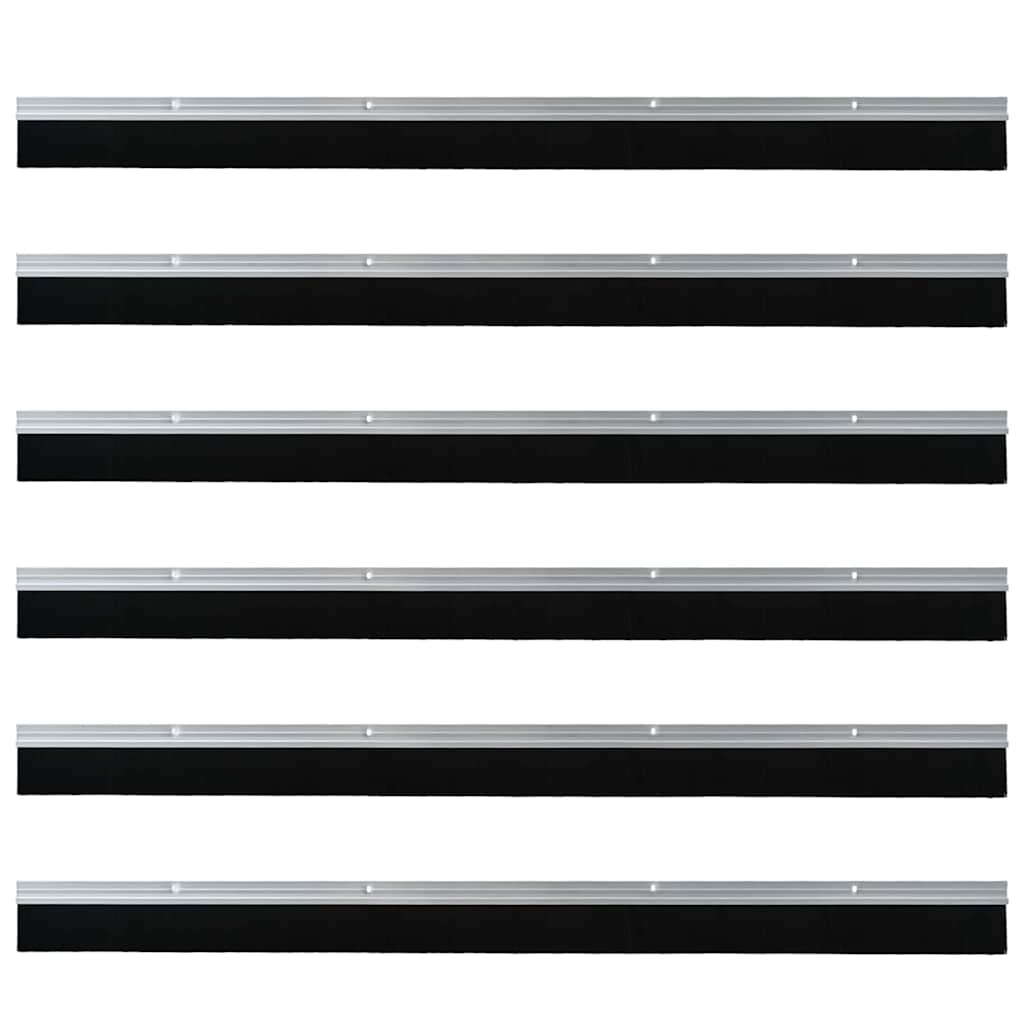 Screw-on Door Brush Seals 6 pcs Silver 100 cm Aluminium Alloy