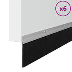 Screw-on Door Brush Seals 6 pcs Silver 100 cm Aluminium Alloy