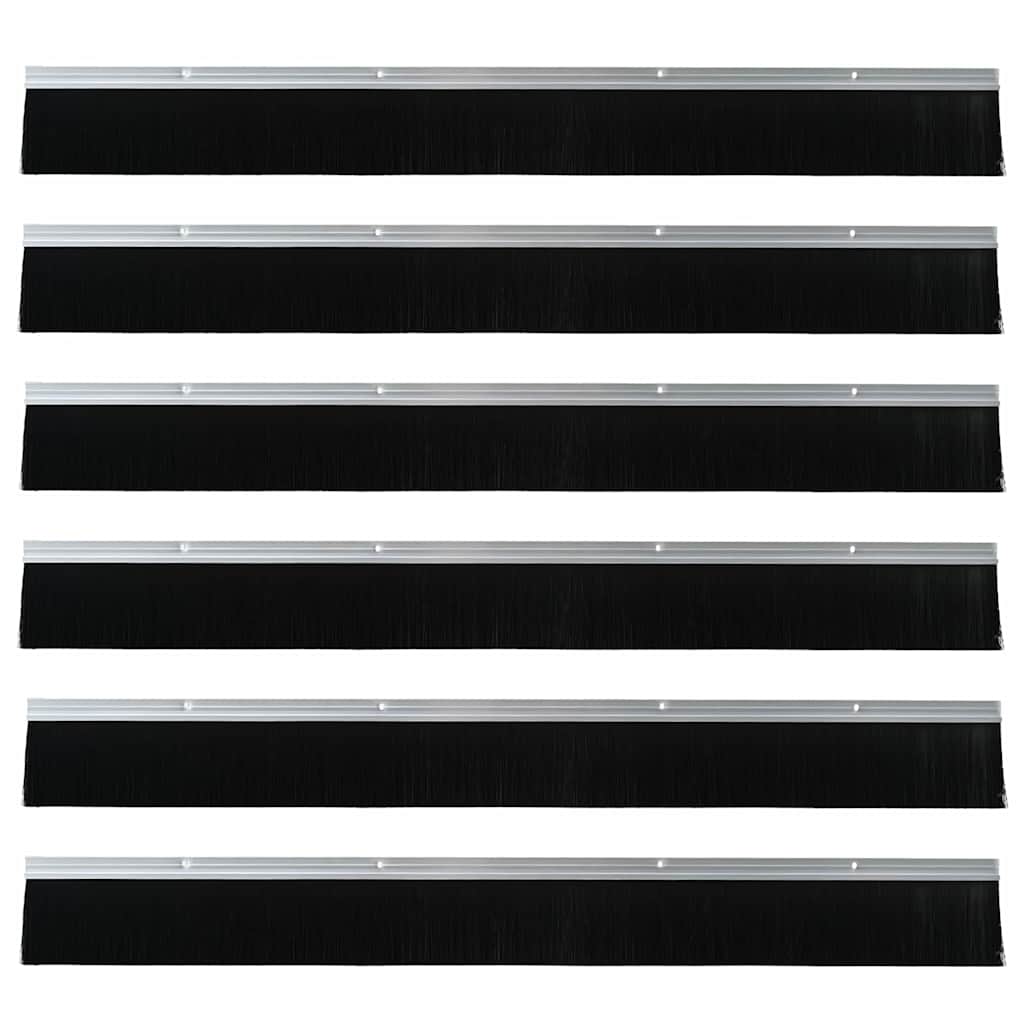Screw-on Door Brush Seals 6 pcs Silver 100 cm Aluminium Alloy