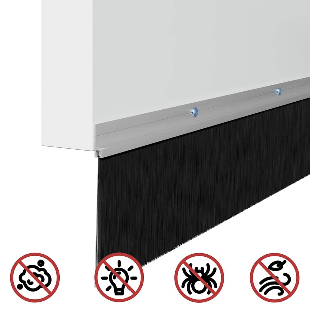 Screw-on Door Brush Seals 6 pcs Silver 100 cm Aluminium Alloy