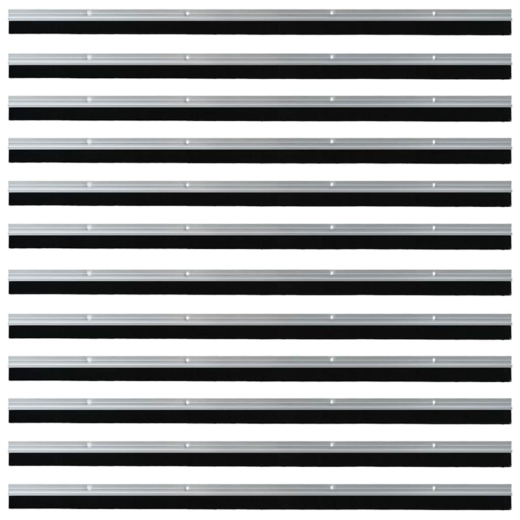 Screw-on Door Brush Seals 12 pcs Silver 100 cm Aluminium Alloy