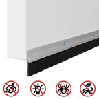 Screw-on Door Brush Seals 12 pcs Silver 100 cm Aluminium Alloy