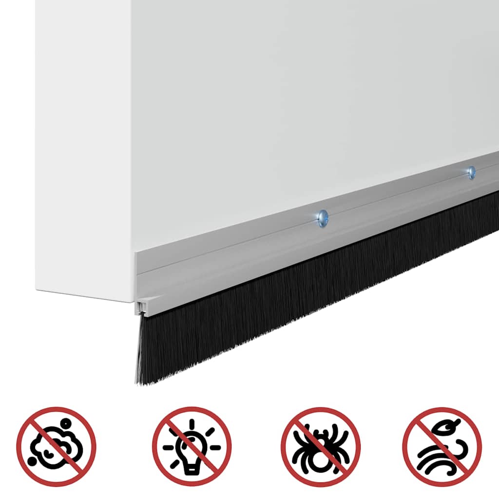 Screw-on Door Brush Seals 12 pcs Silver 100 cm Aluminium Alloy