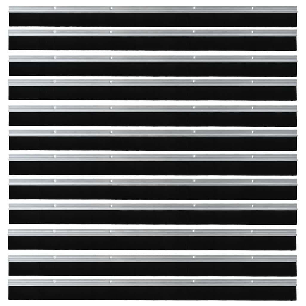 Screw-on Door Brush Seals 12 pcs Silver 100 cm Aluminium Alloy