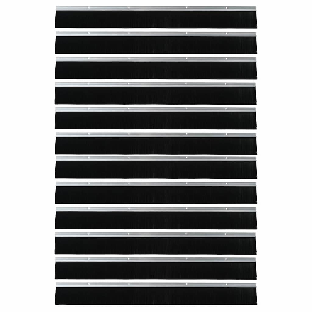 Screw-on Door Brush Seals 12 pcs Silver 100 cm Aluminium Alloy