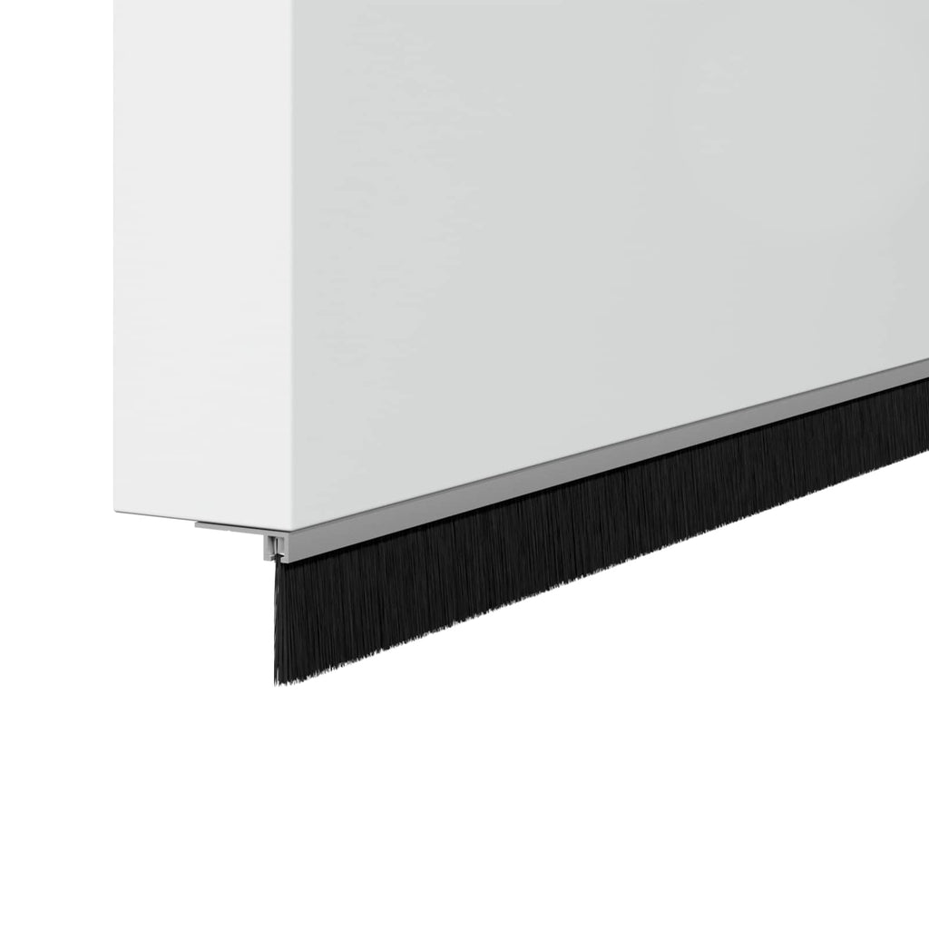 Screw-on Door Brush Seals 2 pcs Silver 100 cm Aluminium Alloy