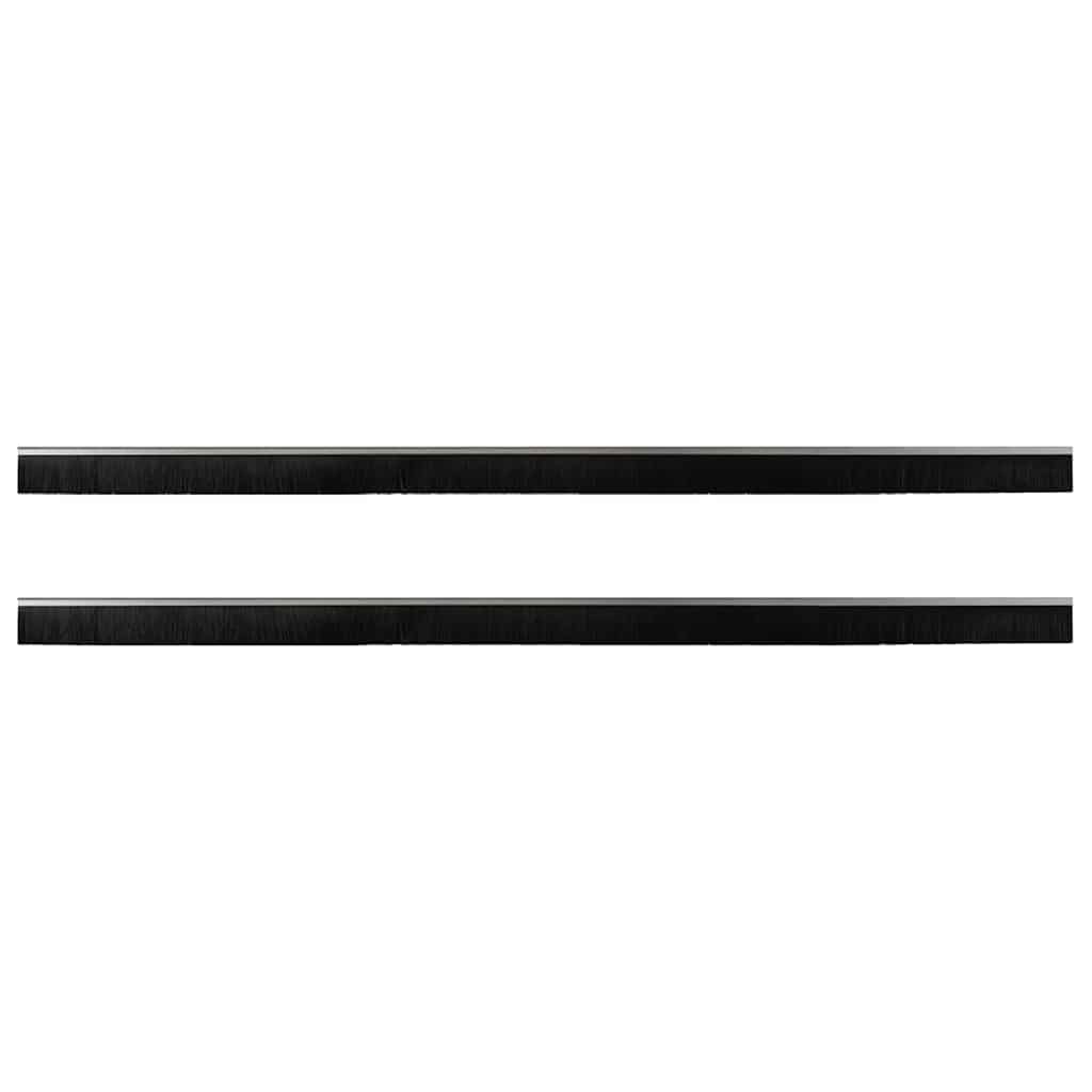 Screw-on Door Brush Seals 2 pcs Silver 100 cm Aluminium Alloy