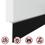 Screw-on Door Brush Seals 2 pcs Silver 100 cm Aluminium Alloy