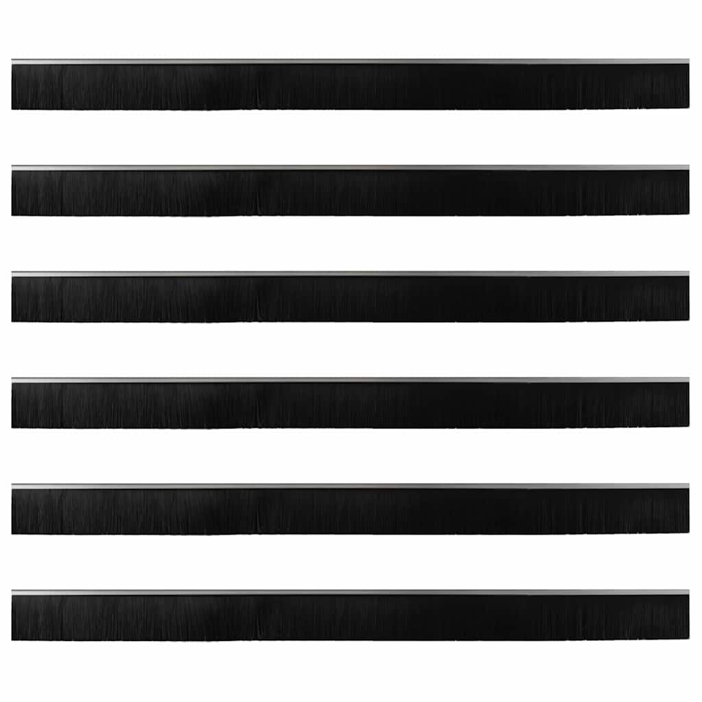 Screw-on Door Brush Seals 6 pcs Silver 100 cm Aluminium Alloy
