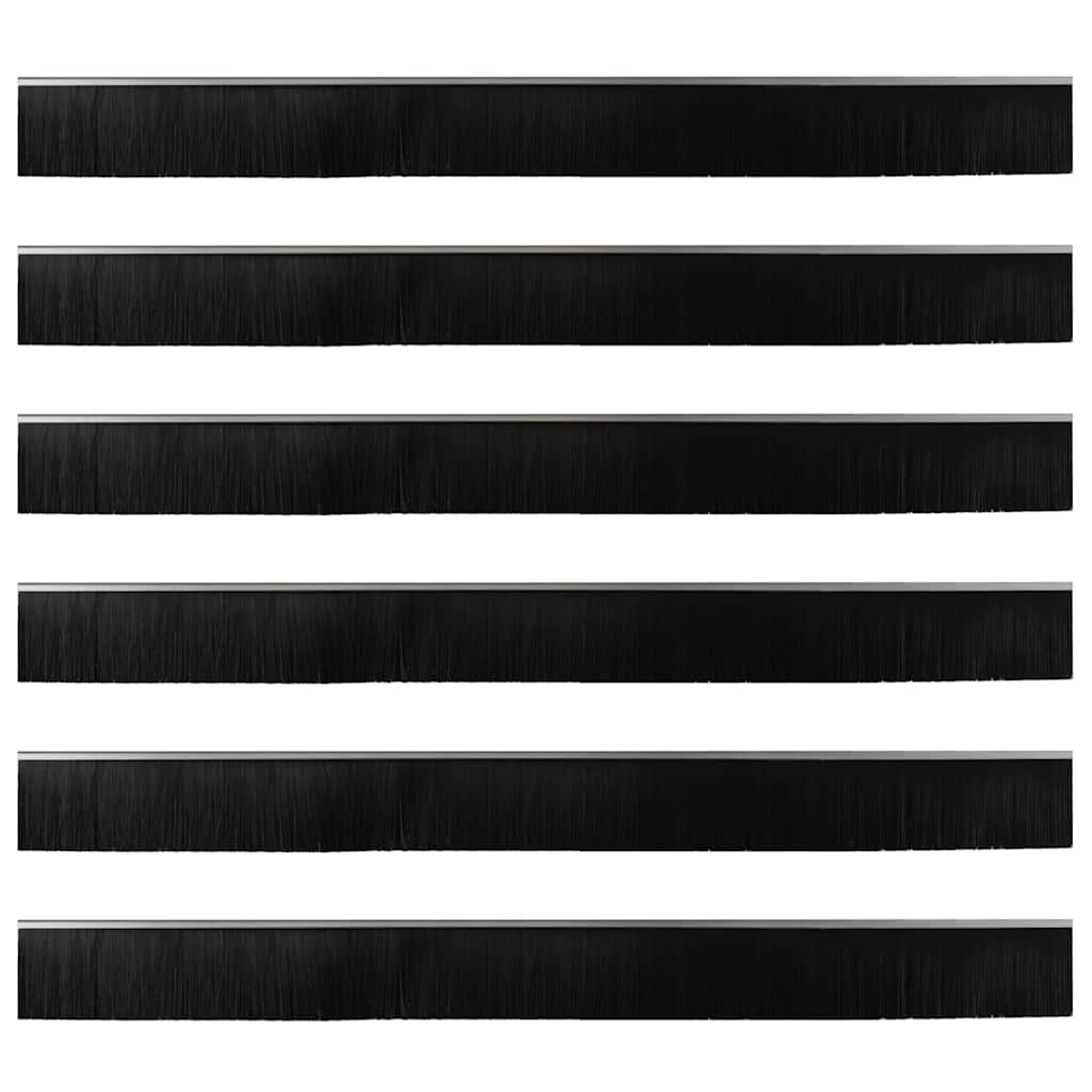 Screw-on Door Brush Seals 6 pcs Silver 100 cm Aluminium Alloy