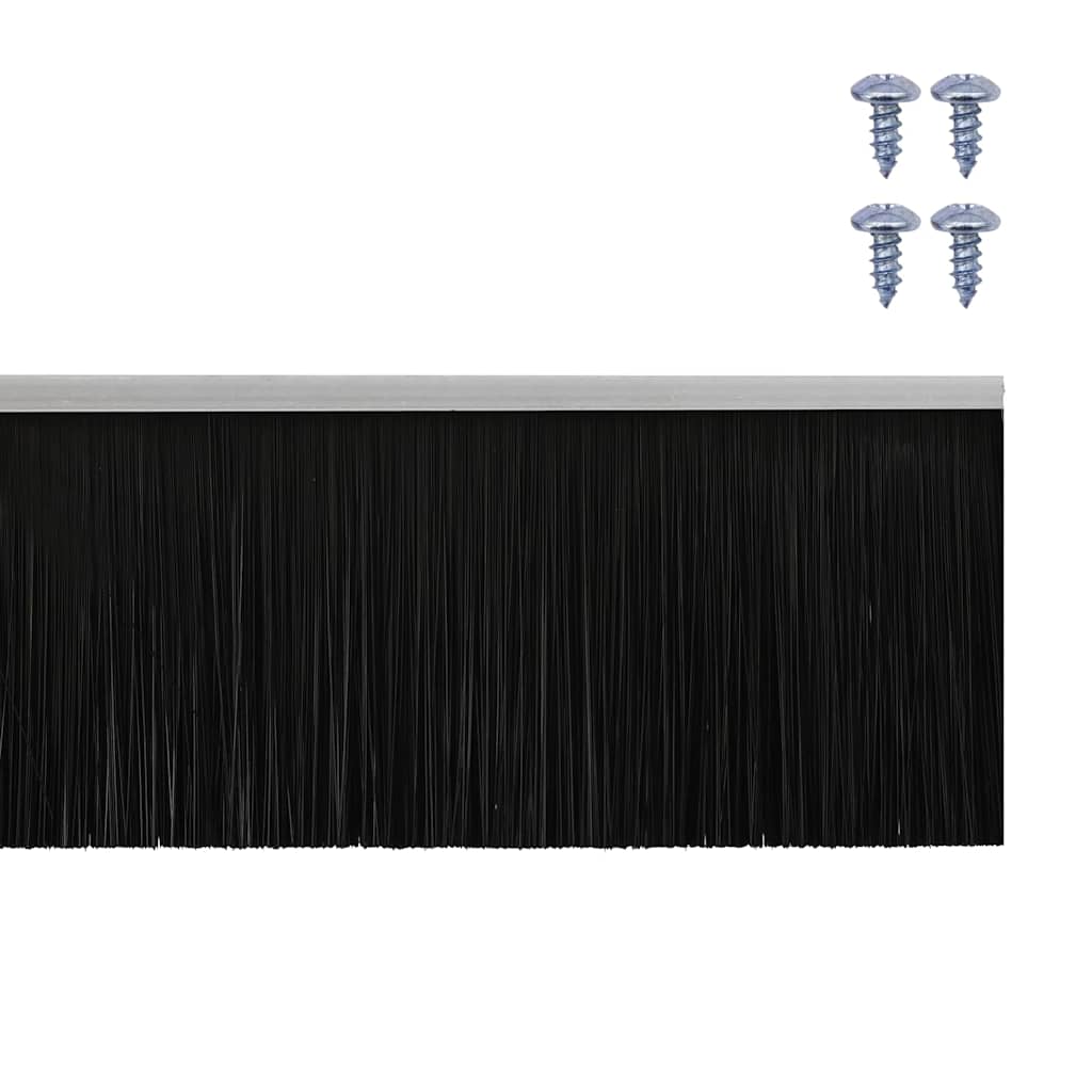 Screw-on Door Brush Seals 6 pcs Silver 100 cm Aluminium Alloy