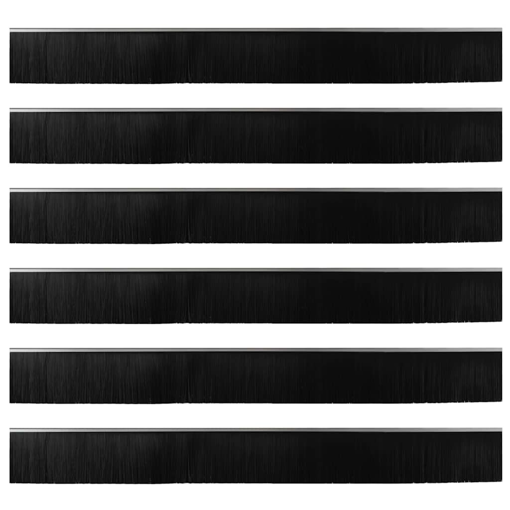 Screw-on Door Brush Seals 6 pcs Silver 100 cm Aluminium Alloy