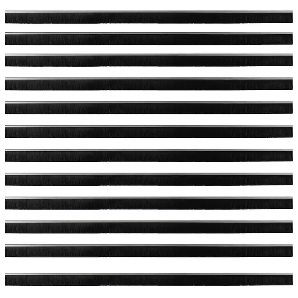 Screw-on Door Brush Seals 12 pcs Silver 100 cm Aluminium Alloy