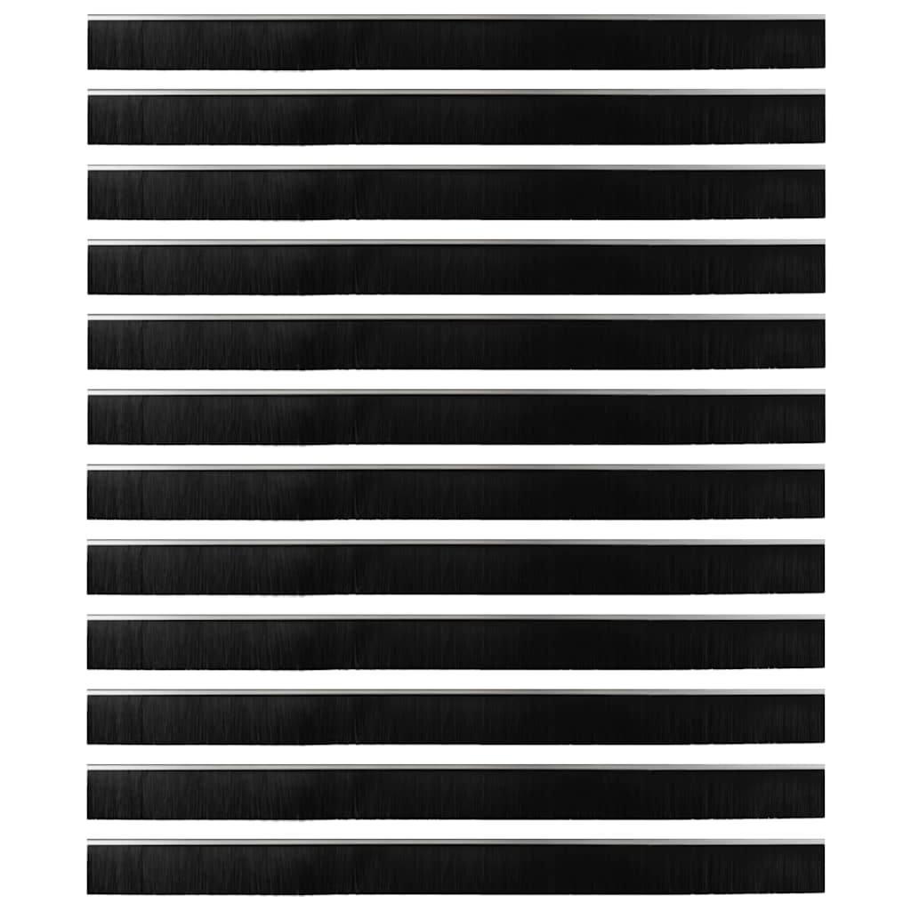 Screw-on Door Brush Seals 12 pcs Silver 100 cm Aluminium Alloy