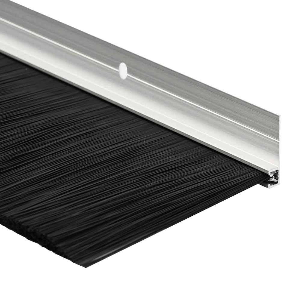 Screw-on Door Brush Seals 12 pcs Silver 100 cm Aluminium Alloy