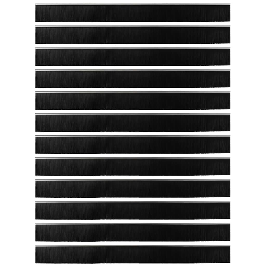 Screw-on Door Brush Seals 12 pcs Silver 100 cm Aluminium Alloy