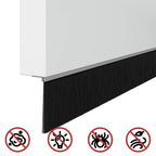 Screw-on Door Brush Seals 12 pcs Silver 100 cm Aluminium Alloy