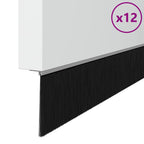 Screw-on Door Brush Seals 12 pcs Silver 100 cm Aluminium Alloy