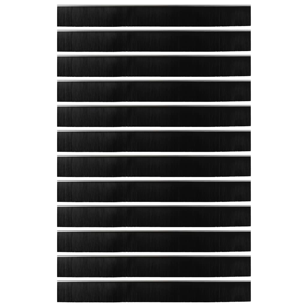 Screw-on Door Brush Seals 12 pcs Silver 100 cm Aluminium Alloy