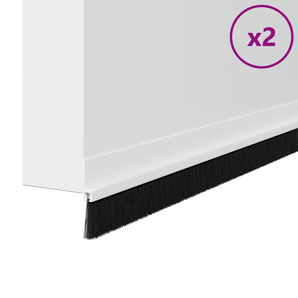 Self-adhesive Door Brush Seals 2 pcs White 100 cm